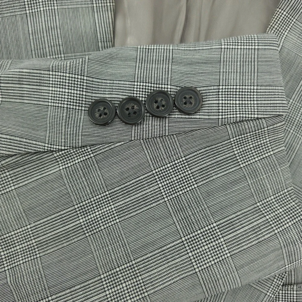 Brooks Brothers Mens Blazer Wool Grey Glen‎ Plaid 43R Regent Fit Tollegno 1900